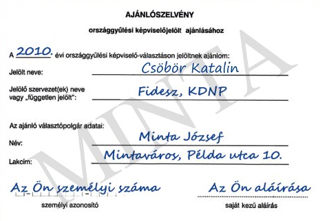 kopogtató cédula
